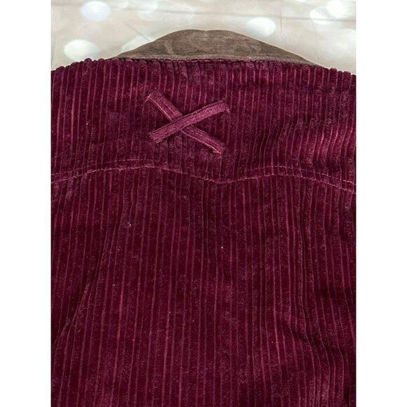 vintage QVC Denim & Co. Plum Corduroy Womens Small Zip Jacket Leather collar - Picture 13 of 13